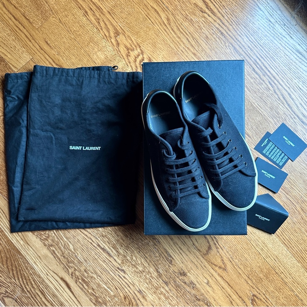 Saint Laurent “Malibu” sneakers in canvas and leather - black